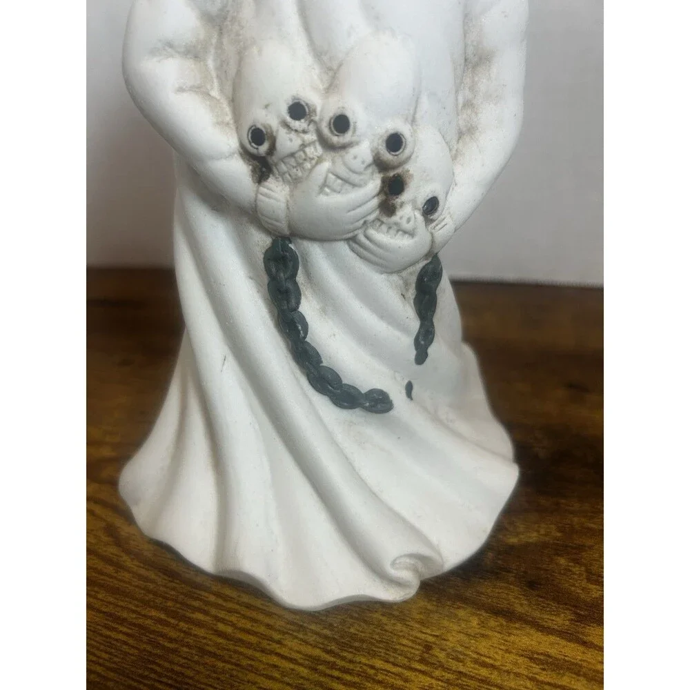 Dalton Halloween Ghost Skeleton Candle Holder Vintage Spooky Ceramic Decor
